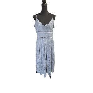 NSR Blue Crochet Lace Midi Dress – Size XL